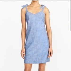 J.Crew tie shoulder dress in chambray - size L